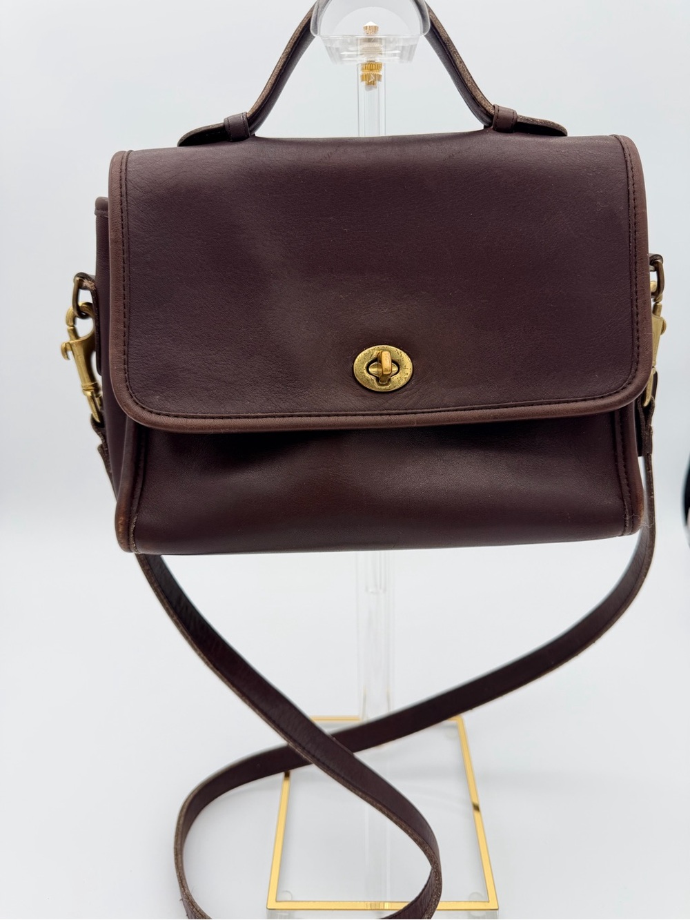 Coach Vintage Court with Brass Hardware L40-9870 Brown Leather Soft